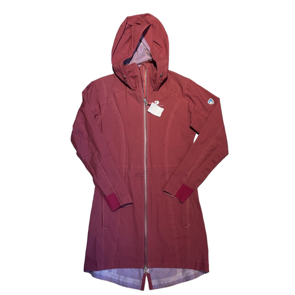 Kuhl W Long Lightweight Rain Jacket w Hood XS dkred Foster Outdoor