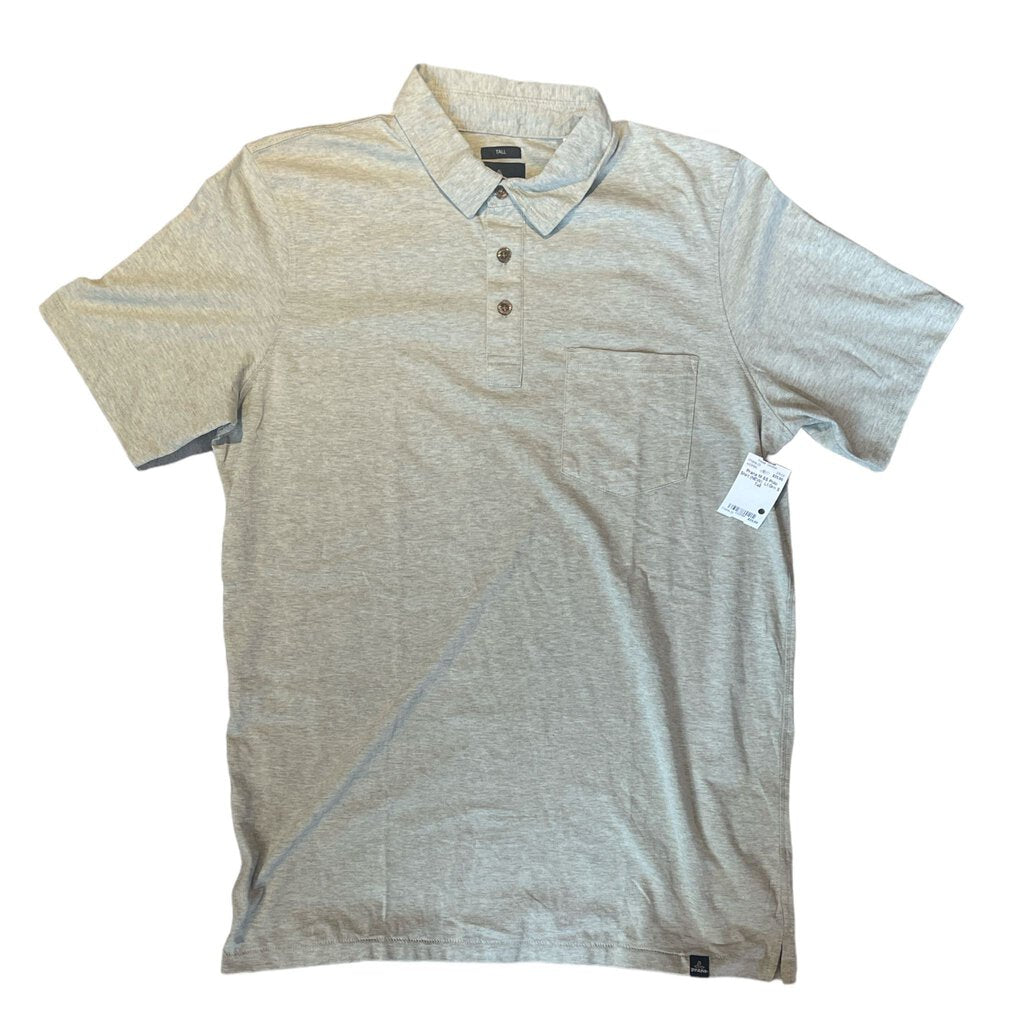 Prana M SS Polo Shirt (NEW) S Tall Lt.Grn