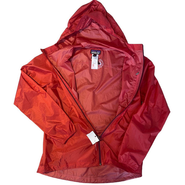 Patagonia W Lightweight Rain Jacket w/Hood L red
