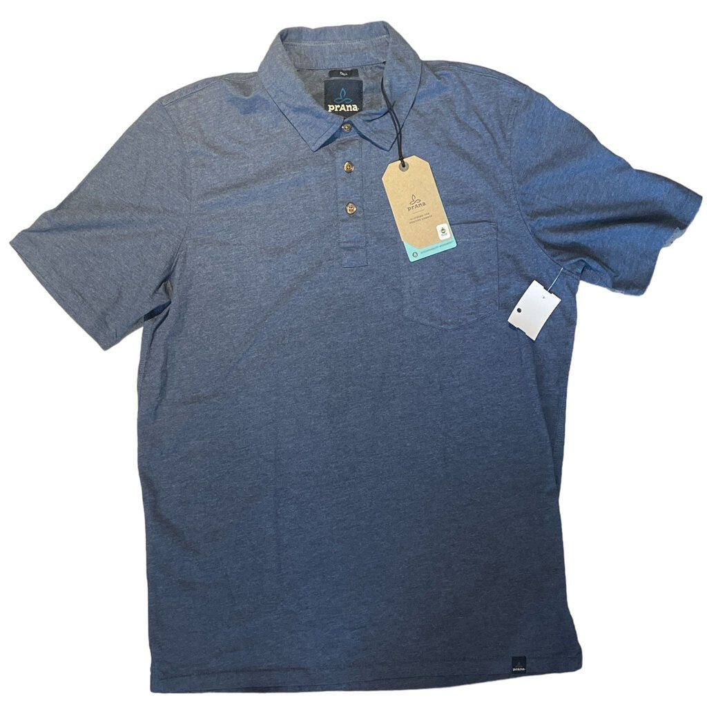 Prana M SS Polo Shirt (NEW) S Tall blu